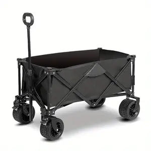 Premium Outdoor Camping Trailer with Foldable Design and Large Wheels