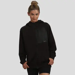 Members Only Women's Austin Zip-Up Oversized Hoodie with Soft Brushed Inside, Jersey-Lined Drawstring Hood, and Split Kangaroo Waist Pocket