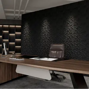 33pcs PVC Laminated Sheets 11.8x11.8 Each Piece Total Cover 32 Sq Ft Black Diamond Cut Design for Wall Home Decor