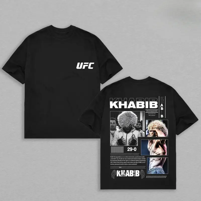 🦅 Khabib Nurmagomedov Fashion Shirt – 100% Cotton UFC MMAgraphic tee, Vintage Dagestan Eagle Streetwear T-Shirt for Men & Women, Oversized Casual Crew Neck Sports Apparel, Soft Breathable Workout Summer Outfit, Trendy  Victory t-shirt fit t-shirttop day