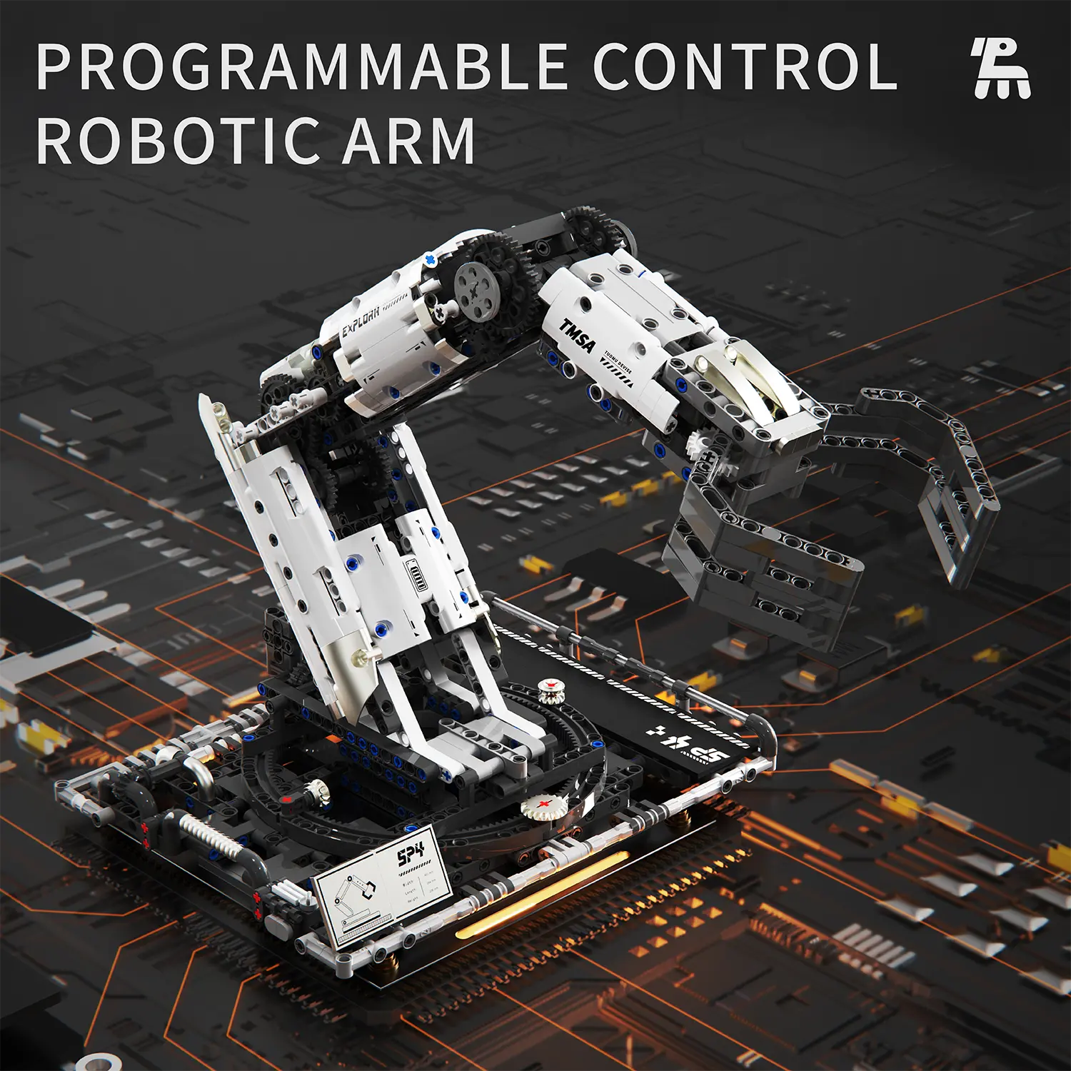 Robotic arm building block set with an eight-channel remote control toy combo; a STEM educational tool suitable for boys and girls aged 8–14, also enjoyable for adults; includes 1,029 building blocks.