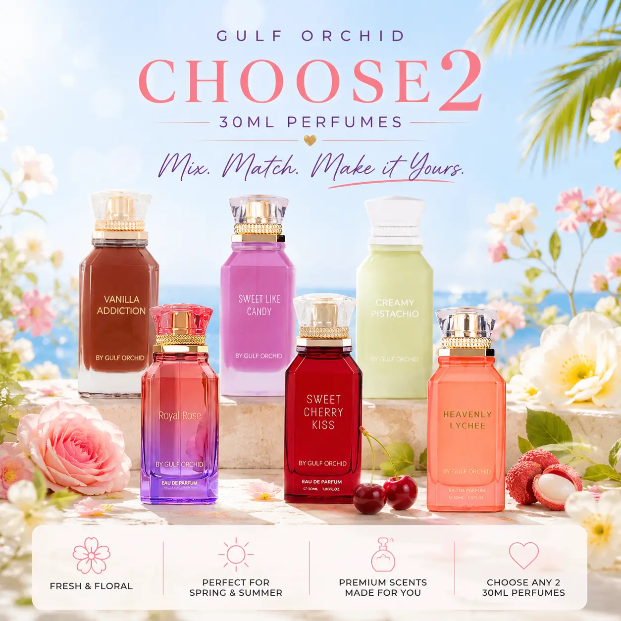 Choose 2 - Mix & Match - 30ml Mini Perfumes EDP by Gulf Orchid EDP Spray