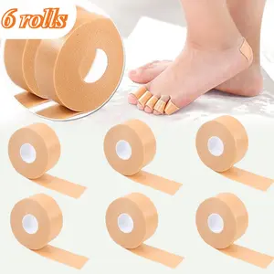 6 Rolls Women's Shoe Toe Protection Pads, Heel Pads, Anti-wear Foot Tools, Anti-wear Foot Pads, Heel Pads, Invisible Heel Pads, Pointe Shoe Pads, Waterproof Bandages, Unisex Footwear Comfort Sticky Inserts Shock Absorbing Insoles summervibes