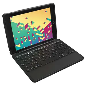 ZAGG Rugged Book Detachable Case and Magnetic-Hinged Keyboard for iPad Air  iPad Air 2  & iPad 9.7 inch  - Multi-Device Bluetooth Pairing  Backlit Keyboard - USB-C to USB-C Cable Included (Black)