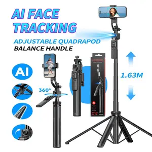 67" Smart AI Selfie Tripod – Auto Tracking, 360 °   Rotation, Anti-Shake Gimbal, Remote Control, Foldable & Extendable for iPhone Android, Vlog & Travel Use stick wireless
