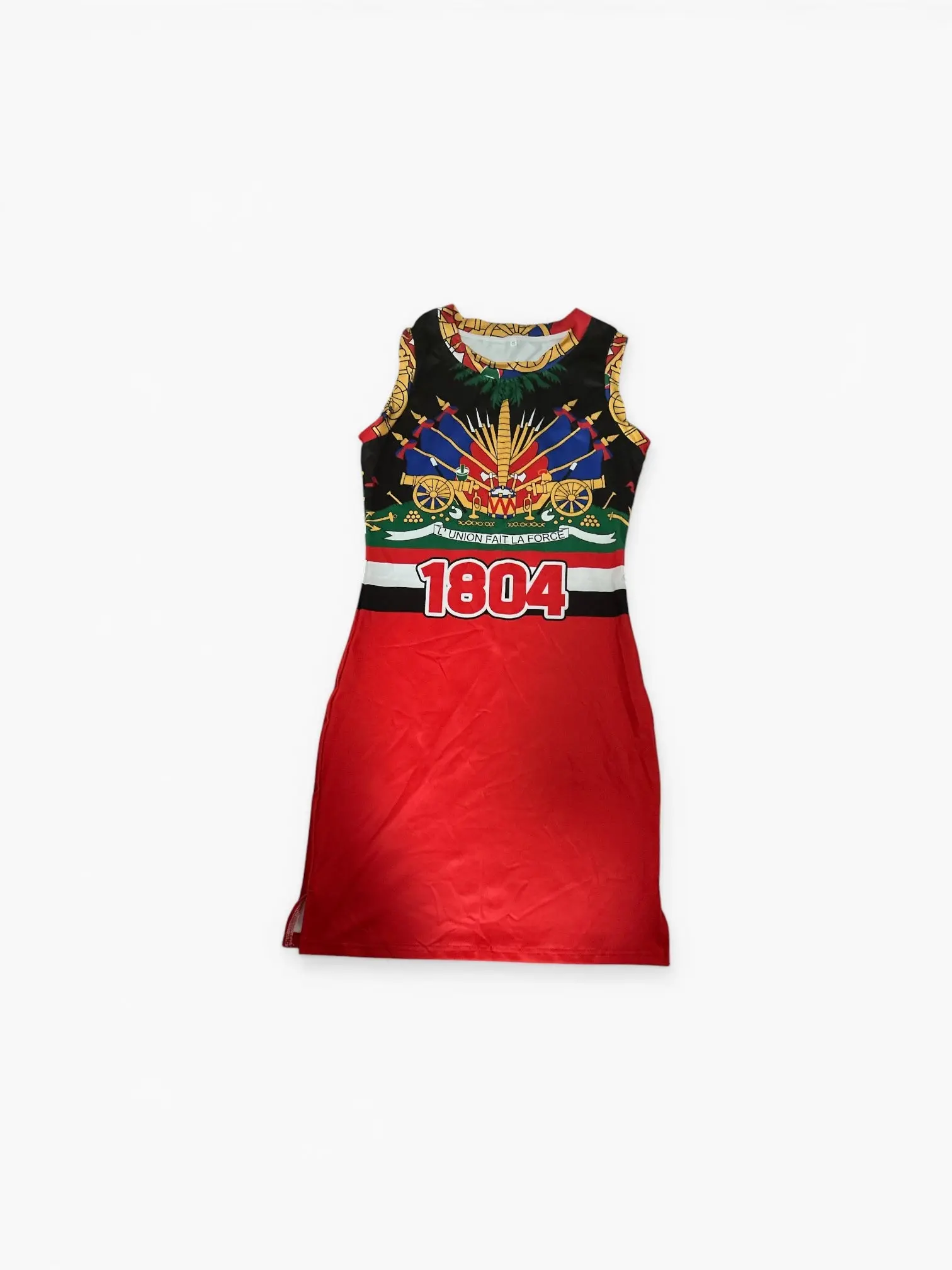 Haiti 1804 Women’s Dress – Stretch Fit Haitian Pride Dress (Black)