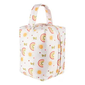 Double-Layer Wet Bag Diaper Pouch Holder, Lightweight Diaper Handbag, Multifunctional Reusable Storage Bag, Durable Polyester Material, Ideal for Travel, Camping, Beach