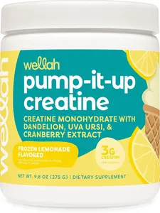 Pump-It-Up Creatine (50 Servings, Frozen Lemonade) - Creatine Monohydrate with Dandelion, Uva Ursi, & Cranberry Extract