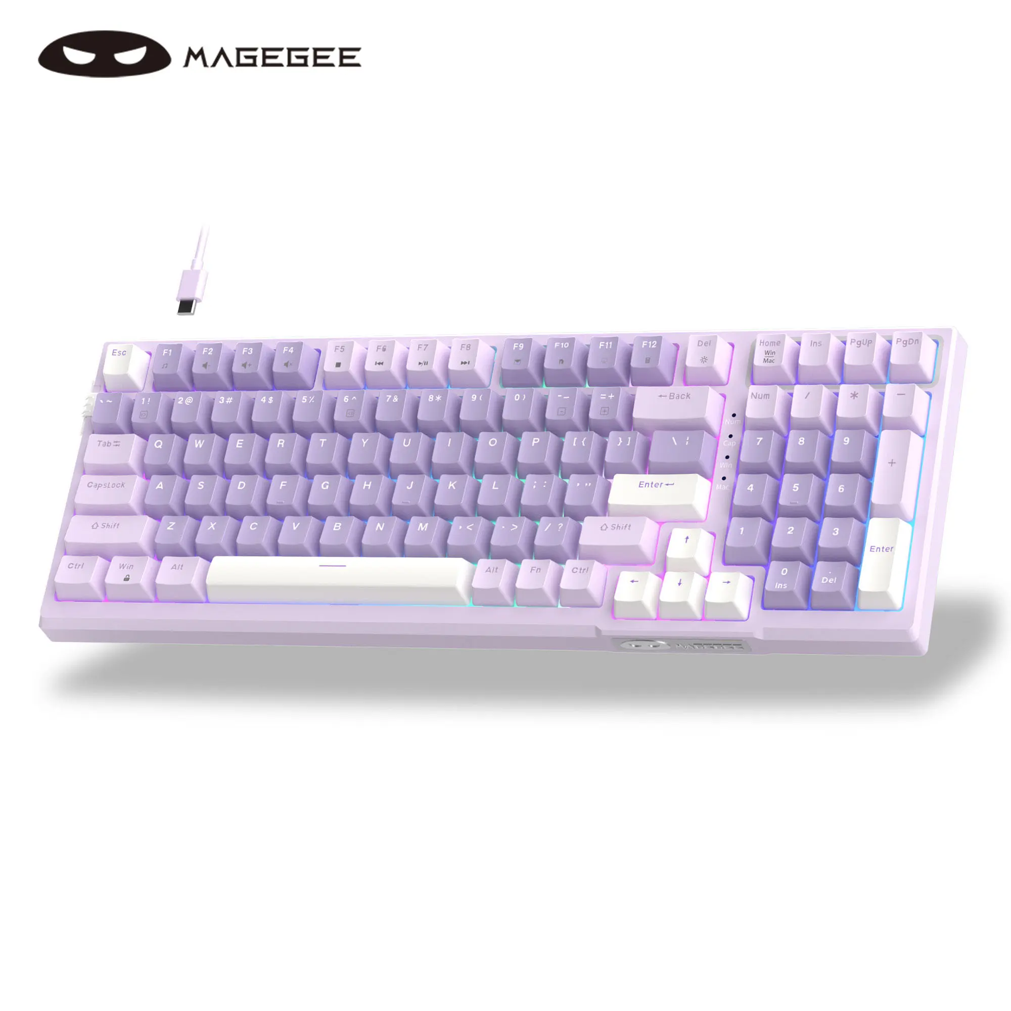 MageGee SKY98 Gaming Mechanical Keyboard - 95% Layout 98-Key Gasket Mounted Creamy Keyboard, Full-Key Hot-Swappable, Wired, 5-Layer Silencing Cotton, RGB Backlit, Mini Compact, Compatible with Windows/iOS PC Game Console Laptop