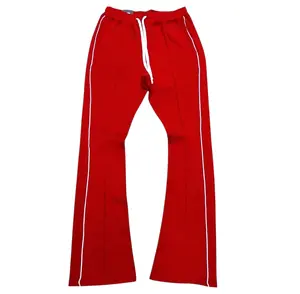 Rebel - Track Stacked Flare Pants - Red - 470 570