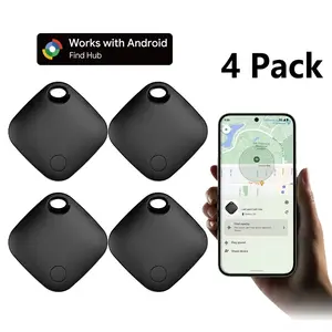 4-Pack Smart Trackers, Mini Locator Compatible with Android Google Find My Device, Anti-Lost Alarm, Key Finder, GPS Tracking, GPS Tracker