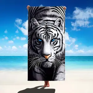 1Pcs Tiger Stripe Beach Towel, Summer Beach Towel, Sandproof and Waterproof Beach Towel, Furniture Decoration, 2026, Easter, Ultra-Light and Ultra-Thin, Quick Absorbent and Quick-Drying, Suitable for Swimming Pool and Camping