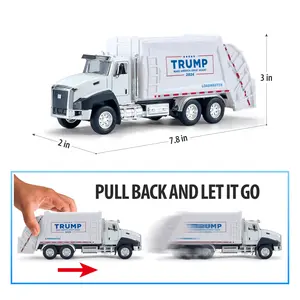 Garbage Truck Toy with President Real Sound and Lights - Play Truck,Pull Back & Go Collector's Vehicle, 1:50 Pull Back Model Truck,Gift and President Fans proportion toy