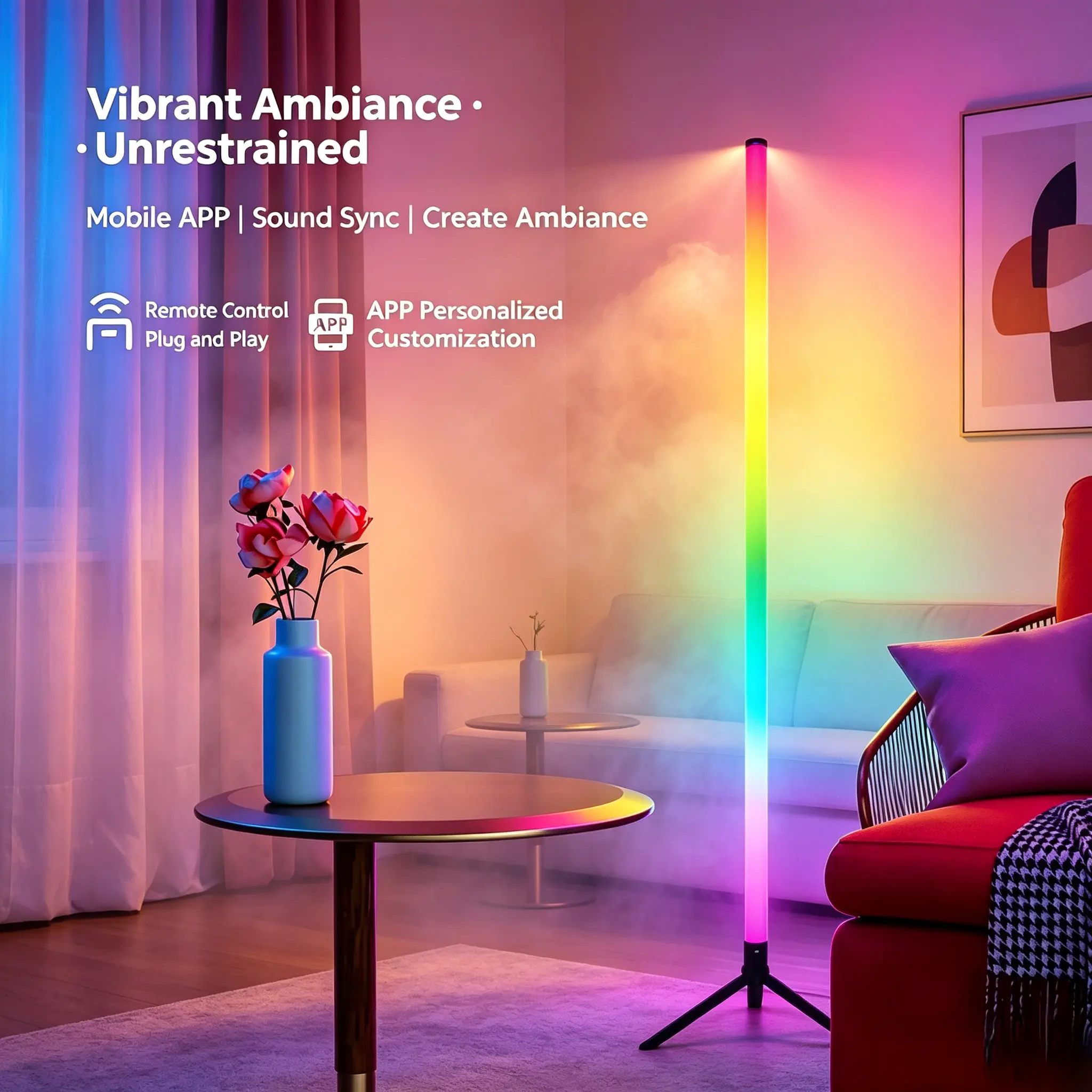 Triangular Vertical Ambient Light - Home Improvement Lighting Accessory for Private Home Healing Light-Shadow Space