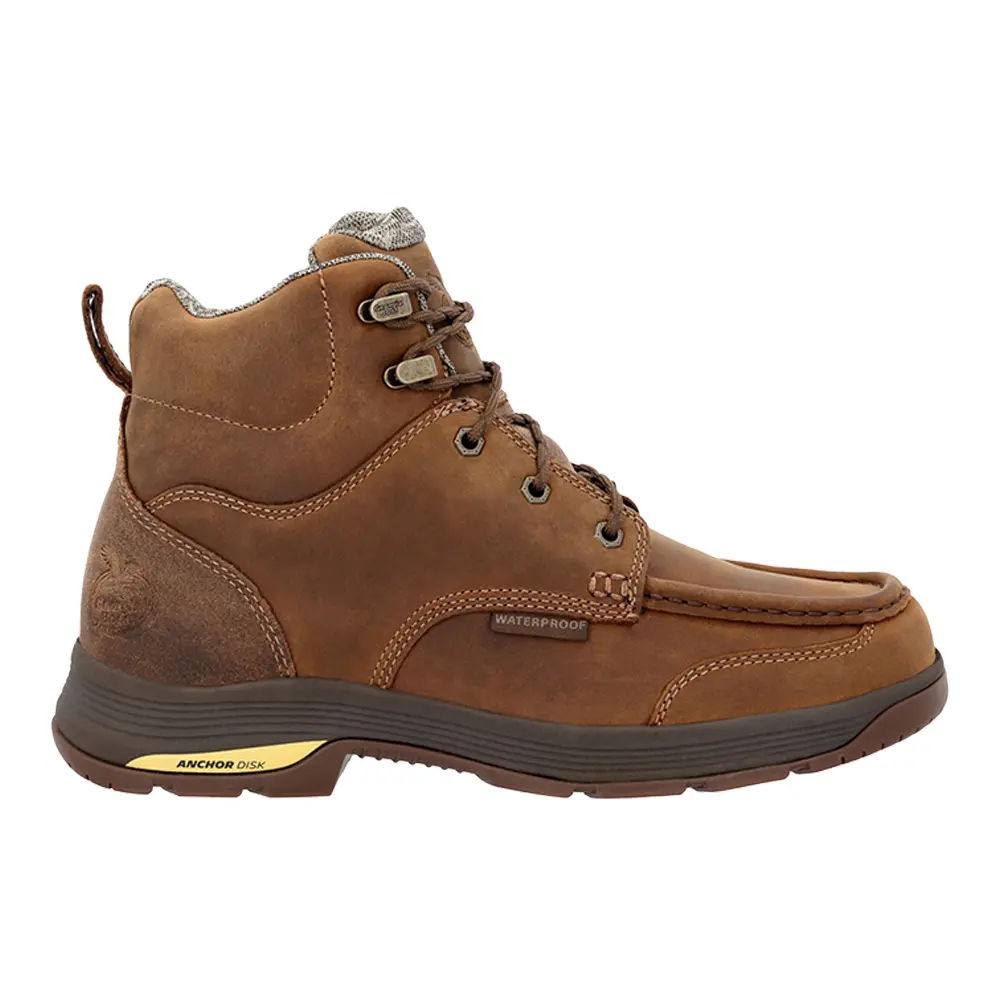 Georgia Boot Mens Athens Superlyte 6 Inch Waterproof Soft Toe  Work Safety Shoes Casual - Brown