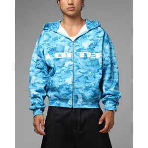 Loiter Digi Camo Zip Hoodie Blue Camo