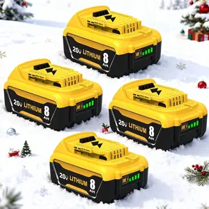 8000mAh 4-Pack dewalt 20v battery 8.0ah Lithium Replacement adapt  tools Dewalt 20 Volt Max Battery One+ DCD/DCF/DCG/DCB200 DCB201 Series Power Tools