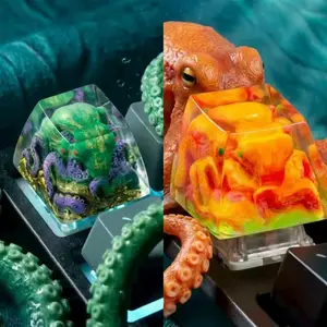 Handmade Epoxy Resin Keycaps, Keyboard Accessory, Deep Sea Tentacle Design for Cherry Mx Keyboard, Perfect Gift for Dad, Boyfriend, Birthday Present