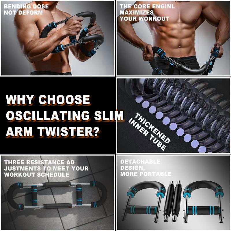 Adjustable Power Twister Arm Trainer for Chest & Arm Workout, Portable Upper Body Strength Bar for Men Home Gym Fitness Summervibes