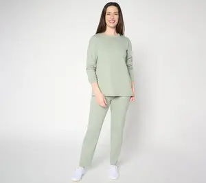 Denim & Co. Regular EasyWear French Terry Top & Pant Set