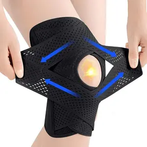 Plus Size Knee Compression Wrap Brace - Breathable Adjustable with Side Stabilizers for Men & Women - Comfortable & Flexible Leg Supporter