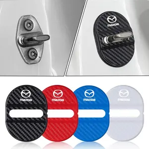 4pcs Car Door Lock Protective Cover, Plastic Anti-Rust Sleeve Cushion, Fits Mazda 2 3 Axela Atenza 17-20, Mazda 6 Cx-5 Cx3 Accessories