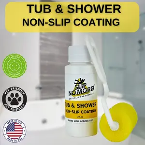 Slip No More! ClearGrip Tub & Shower Non-Slip Coating - Clear Textured Coating Stops Bathtubs and Showers from Being Slippery - Skin Safe & Pet Safe
