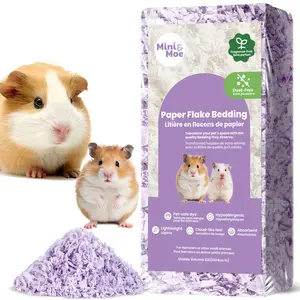 Mini&Moe Hamster Bedding - Moisture Absorbent & Dust-Free Small Pet Bedding for Guinea Pigs, Hamsters, and Rabbits - 23L, 50L, 99.99% Dust-Free