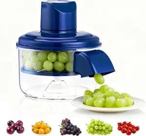 Portable Automatic Electric Peeler – Grape Peeler, Electric Garlic Peeler, Multi-functional Fruit & Vegetable Rotating Peeler (Blue) for Kitchen