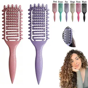 Vented Curl Defining Brush for Curly, Wavy & Coily Hair – Airflow Comb for Fast Drying, Curl Enhancing & Edge Lift, Lightweight Detangling Brush for Wet & Dry Hair, Ideal for Travel, Home, Salon – Hair Styling Combs – Cepillo para rizos definidos