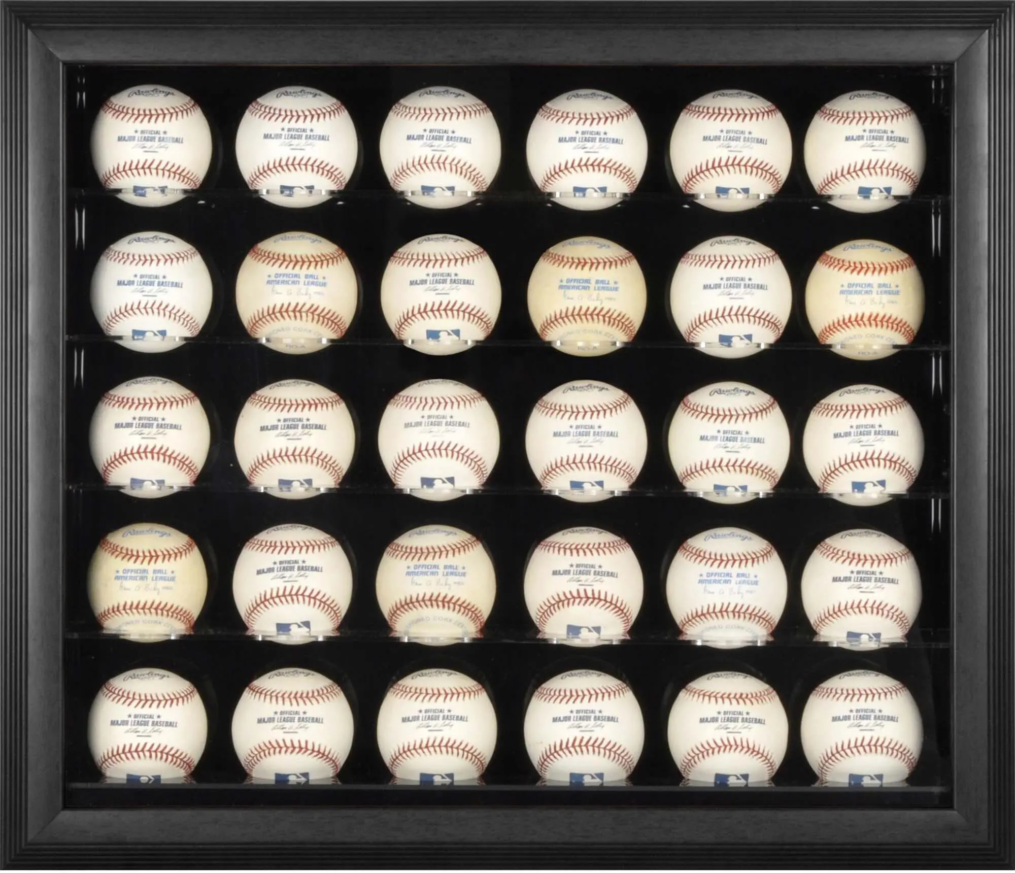 Black Framed 30 Baseball Display Case