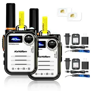 KAYOTOM Global Walkie Talkies Unlimited Range POC 4G Nationwide Long Distance 5000 Miles PTT Push-to-Talk Over Cellular Handheld Long Range Two Way Radio for Team Management (Black, 2-Packs)