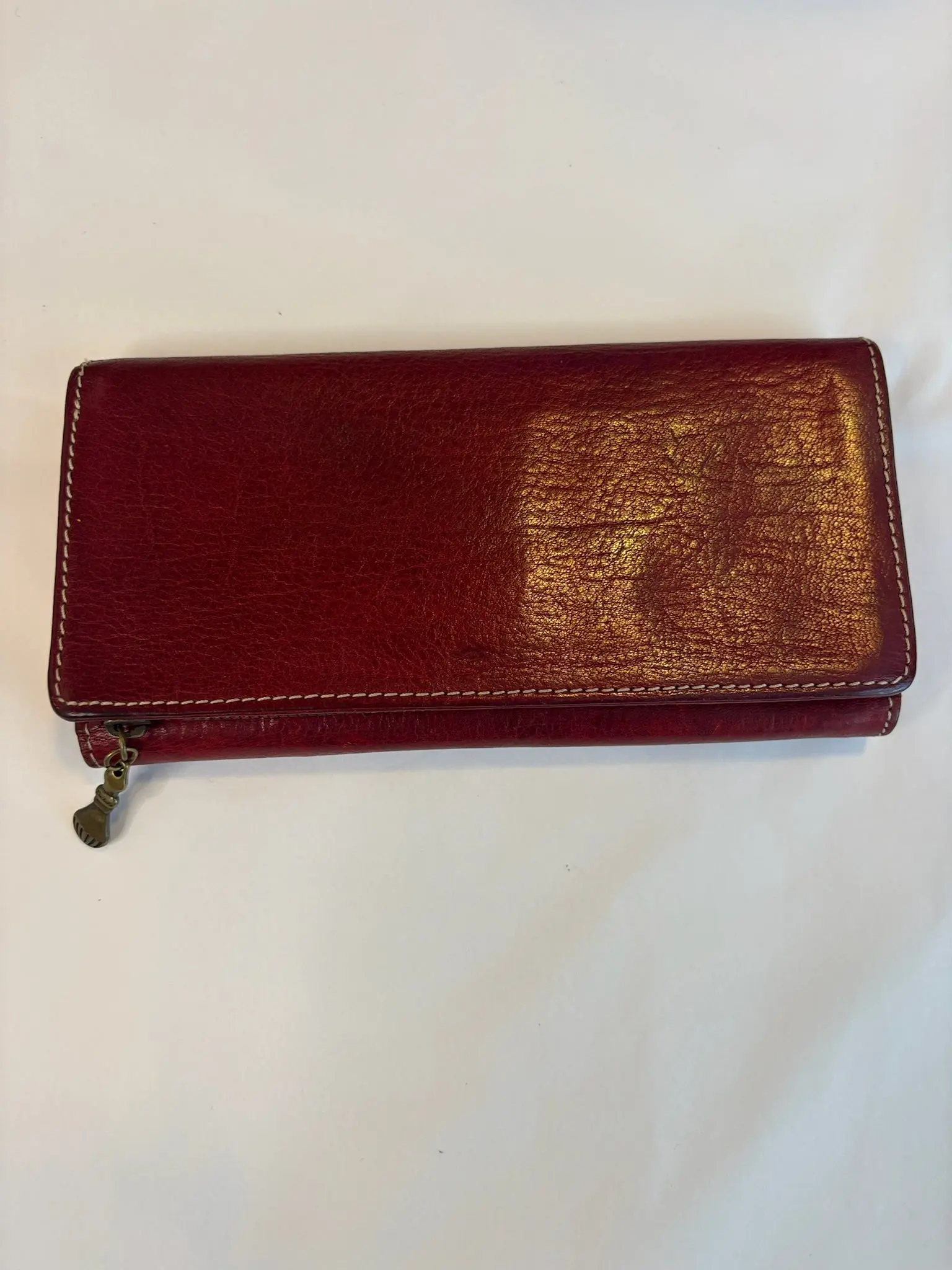 Pre-owned Leather Small Leather Goods Fossil Red Wallet