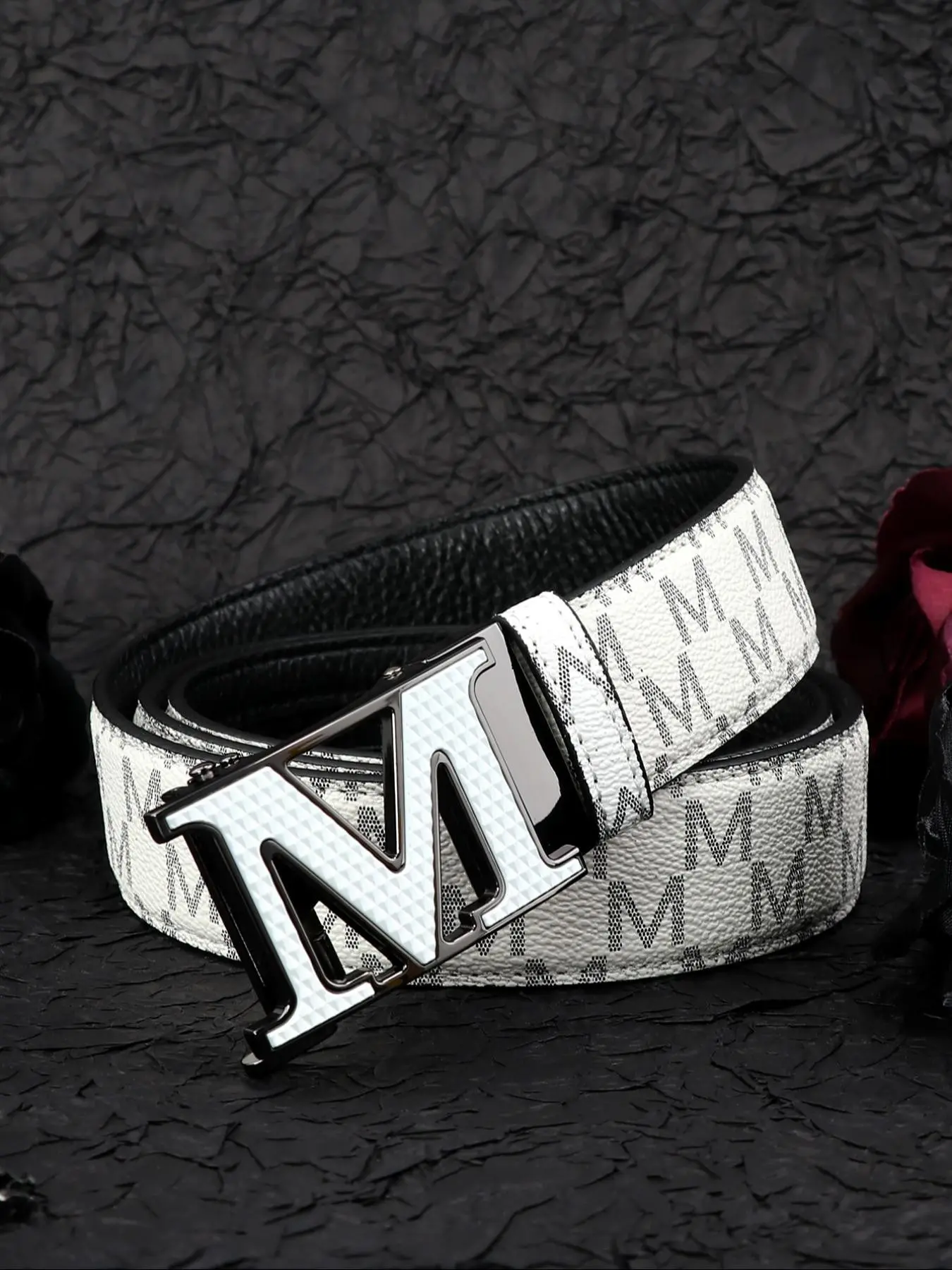 Men's Business Fashion Letter Design Belt, Casual Alphabet Print Belt for Jeans Trousers, Trendy Versatile & Exquisite Belt for Birthday Gift, Casual Dress Belt for Men