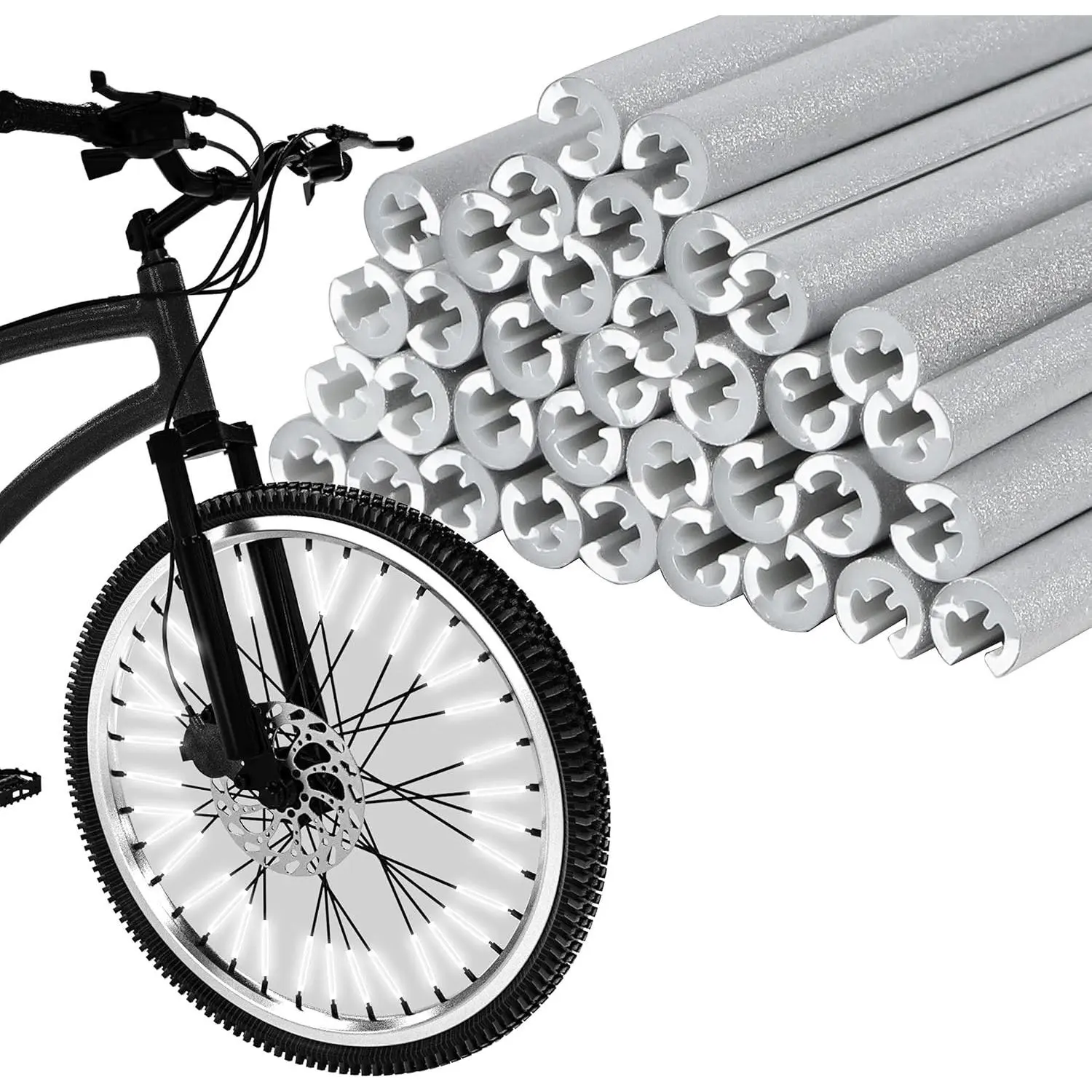 Bicycle Spoke Reflector, 36pcs/set 360° Visibility Reflector for Night Riding, Waterproof Cycling Accessories, Bike Reflectors, Bicycle Reflectors, Bicycle Accessories, Bicycle Parts
