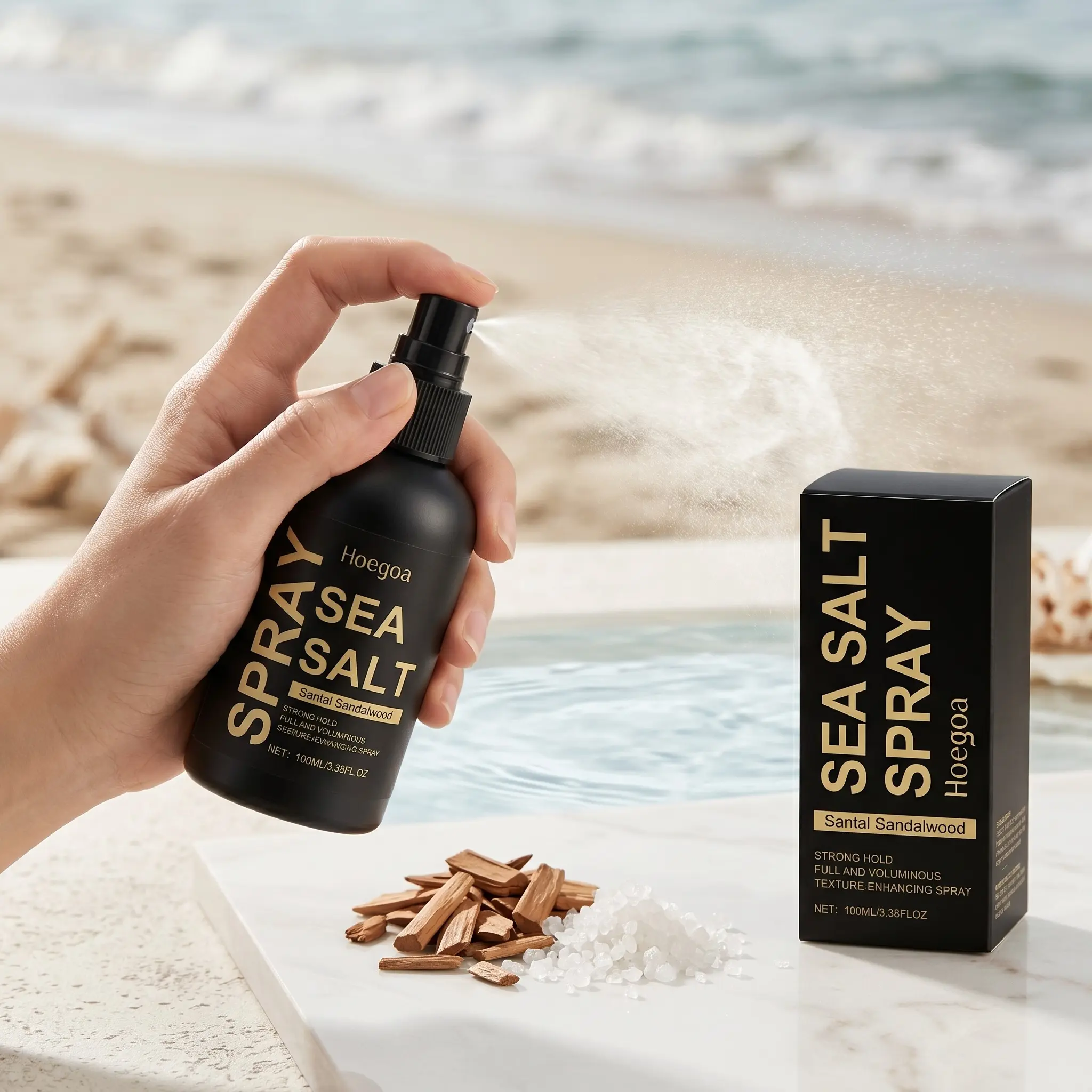2-Pack Sea Salt Hair Setting Spray, Volumizing Texture Spray, Daily Use High Crown Volume, Curl Texture Styling, Natural Curls, Fluffy Finish, Perfect for Travel and Everyday Wear