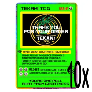 1Ox (2O% 0FF) TEKANI TCG Thank You Card Top Loader For Pokemon Fans