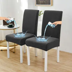 Solid Color Waterproof Dining Chair Cover, 2/4/6 Counts Removable Washable Dining Chair Slipcovers, Chair Protector for Home Kitchen Dining Room, Chair Covers Set