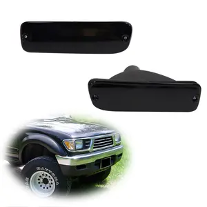 2pcs For 1995 1996 1997 1998 1999 2000 Toyota Tacoma Smoked LH RH Front Bumper Signal lamps Lights Housings Kit,Replace OEM 81520-35110 / 81510-35110