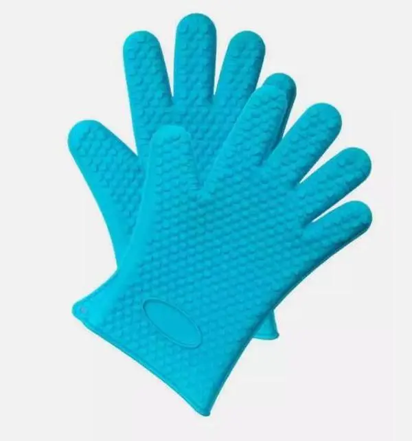 Silicone BBQ Oven Mitts Set (2-Piece), Heat-Resistant, Waterproof Kitchen Gloves for Grill, Pot Holding, Cooking, Bakeware Use