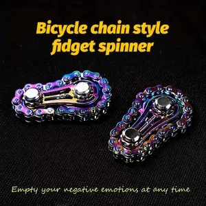 1pc Bicycle Chain Fingertip Gyroscope - Silent CNC Machined Stainless Steel Gear Desktop Toy, Suitable for | Steampunk Decorative Stress Relief Fidgeting And Focus Tool (Office Use) (Mechanical Art Collectible) Stress Relief Gadgets