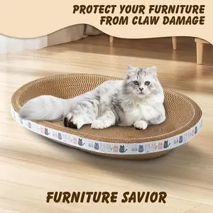 Oval Cat Scratcher Pad, Durable Cat Scratcher Bed, Cat Scratcher Sofa, Pet Furniture Protector, Cat Scratching Pad, Cat Furniture, Scratcher Board, Home
