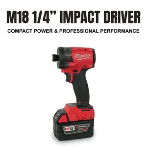 Milwaukee M18 FID3 1/4 Inch Hex Impact Driver 18V Cordless Power Drill With 300Nm High Torque 3900RPM Four-Mode Drive Control For Heavy-Duty Fastening Woodworking Metalworking Machinery Maintenance And DIY Projects brushless maximum Wall Mount Tool Holder