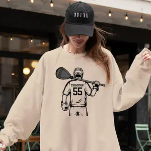 Custom Lacrosse Goalie Sweatshirt With Players Name and Number, Sport Lover Shirt, Game Day Tee