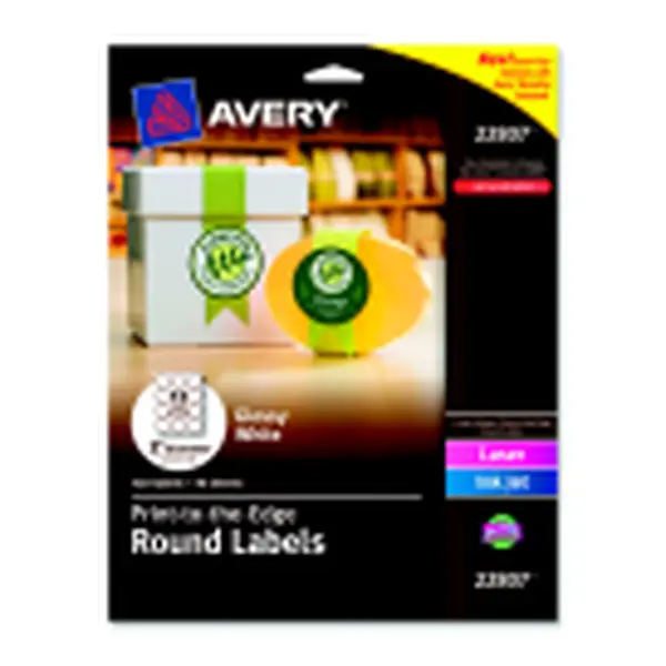 Avery 2 in. Dia Premium Easy Peel Oval Self-Adhesive Label, Glossy White, 120-Pack, Peel & Stick Adhesive Stickers, Adhesive Stickers Labels & Stickers, Peel & Stick Labels & Stickers