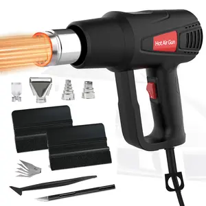Heat Gun Set for Vinyl Wrap, Car Wrap Kit for Window Tint, Include Heat Gun, Plastic Felt Squeegees,Scraper Tool Kits for Car Film Installation,for DIY Craft Embossing Shrink Wrapping,Crafts,Shrinking PVC,Stripping Paint