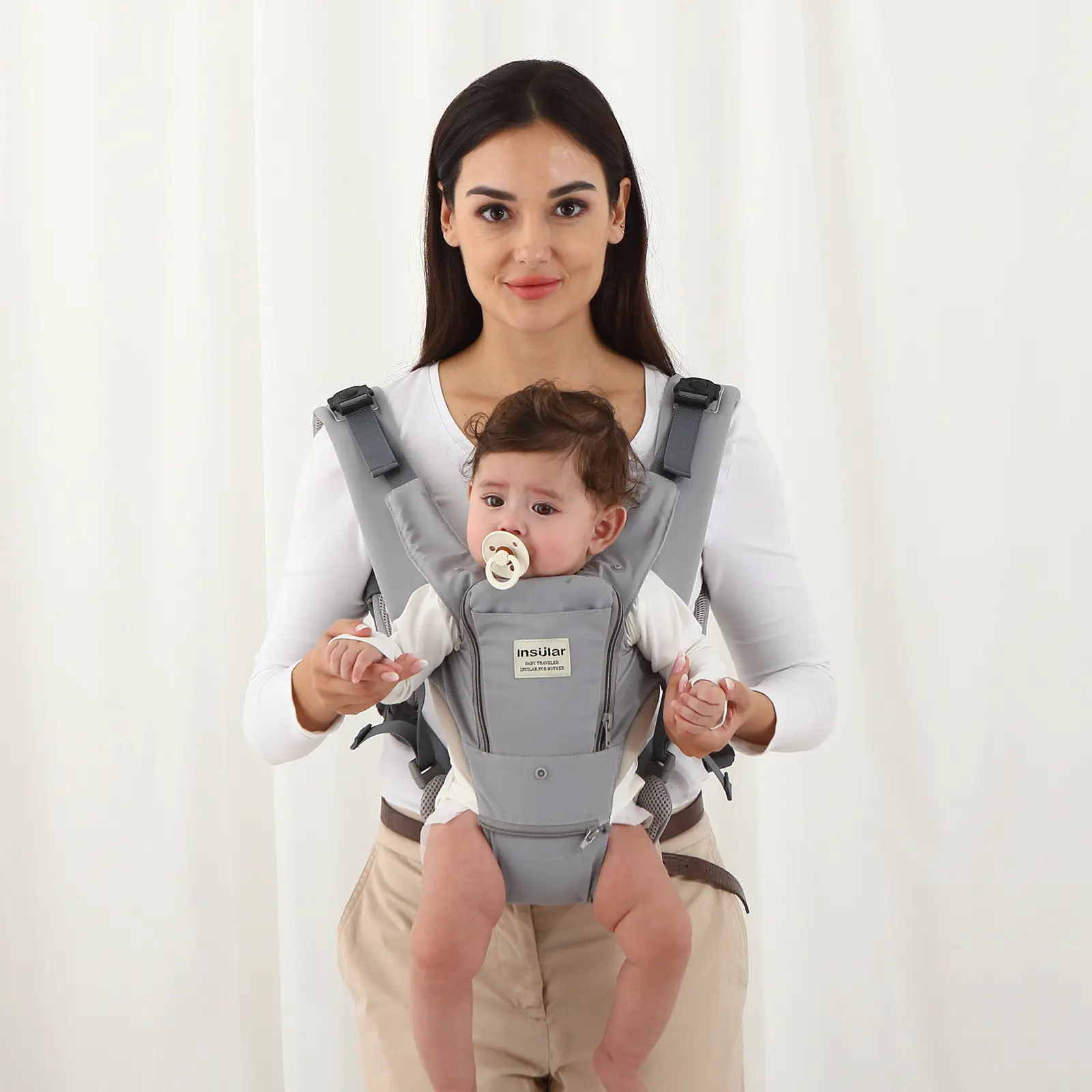 Insular Baby Carrier,All-season breathable multifunctional baby hip seat and 2-in-1 carrier; front-carry lightweight infant carrier,slings,Ideal for Hands-Free Parenting