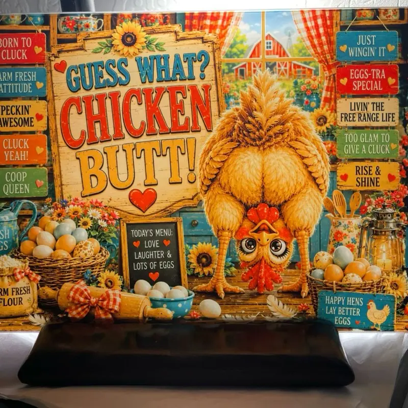 Guess What Chicken B—- Glass Cutting Board