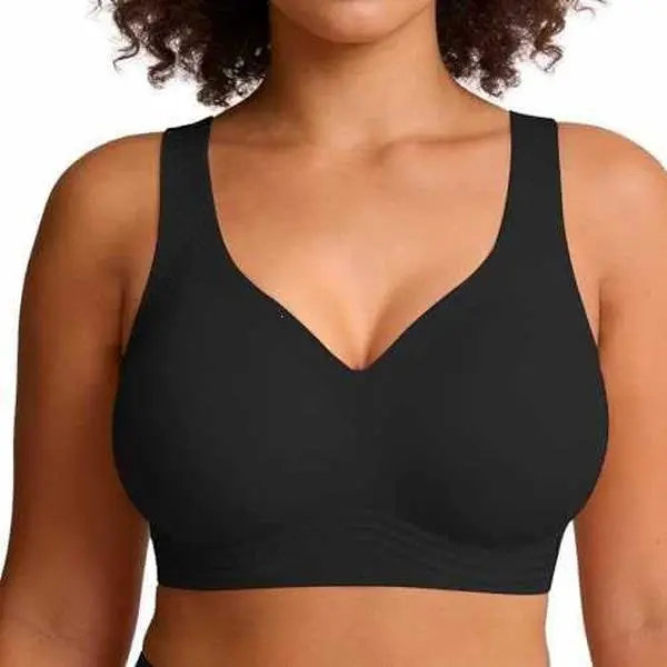 Soft Intention Women's Seamless Wireless Bra Full Coverage Push Up No Underwire Tshirt Comfortable Everyday Plus Size Friendly Jelly
