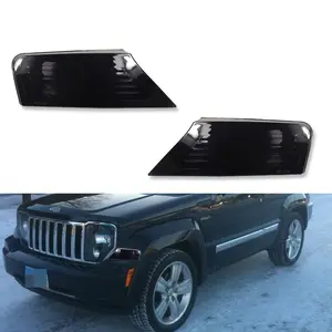 2pcs Mounted Smoked Marker Signal Corner Parking lamps Lights For 2008 2009 2010 2011 2012 Jeep Liberty,Replace OEM 57010124AA-PFM, 57010125AA-PFM